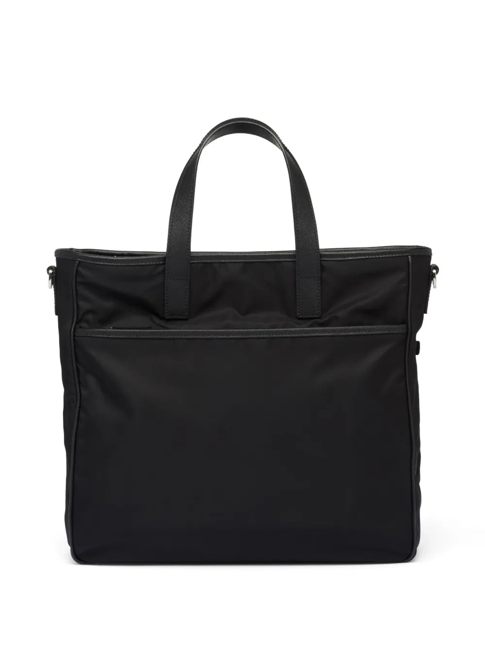 Prada Re-Nylon Saffiano Leather Tote Bag Black