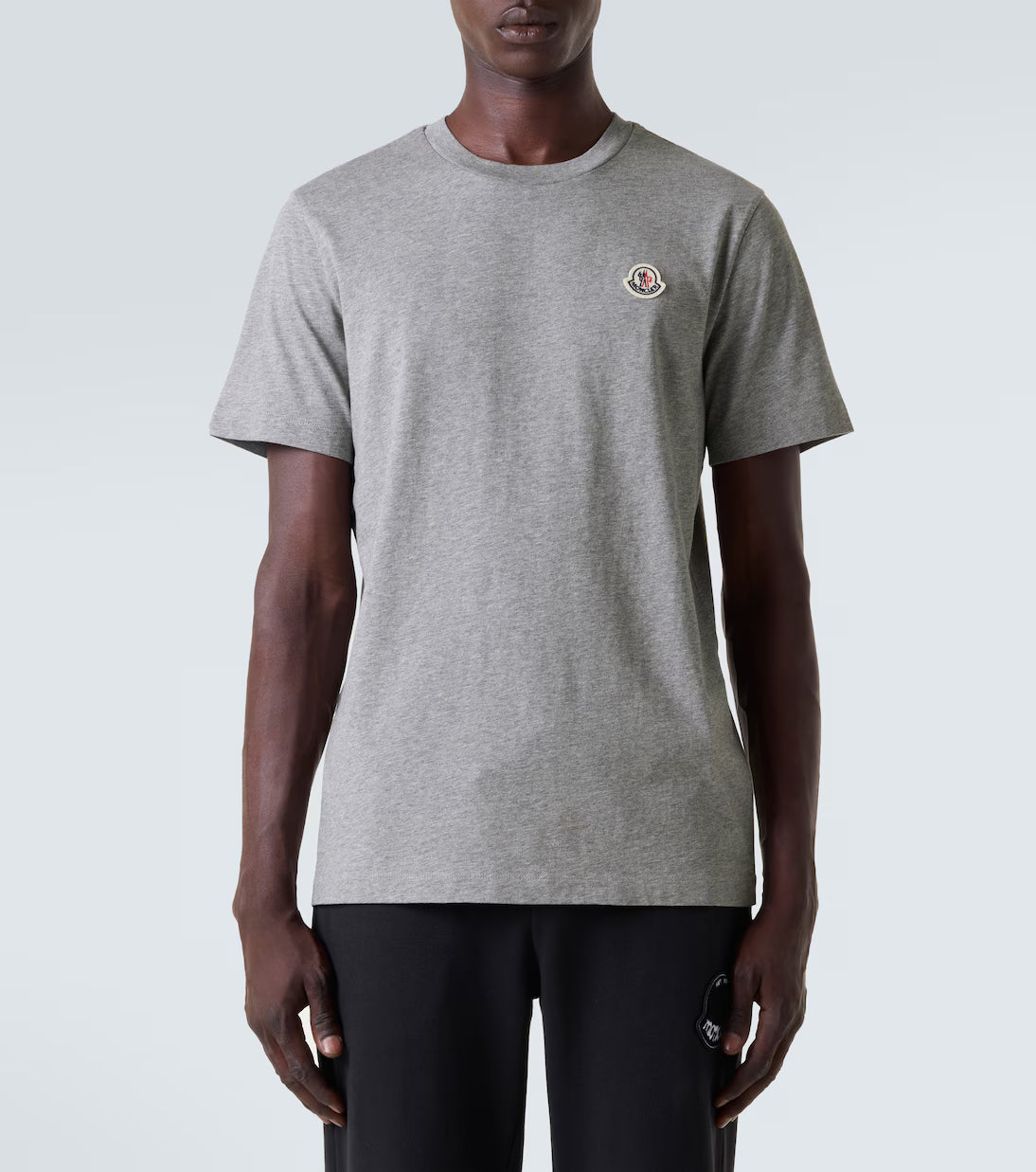 Moncler Logo Patch Cotton T-Shirt Grey