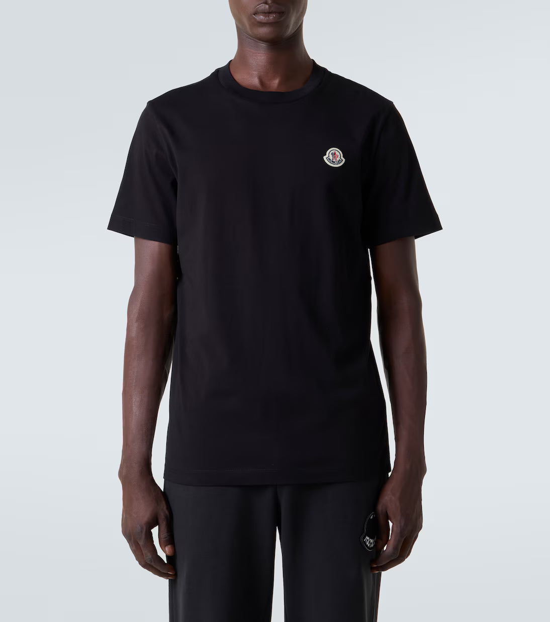 Moncler Logo Patch Cotton T-Shirt Black