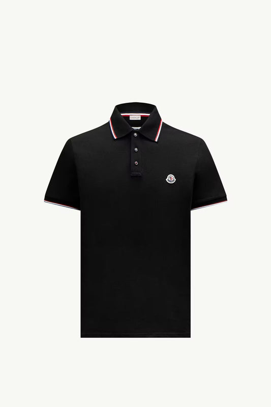 Moncler Tricolor-Trimmed Cotton Piquet Polo Shirt