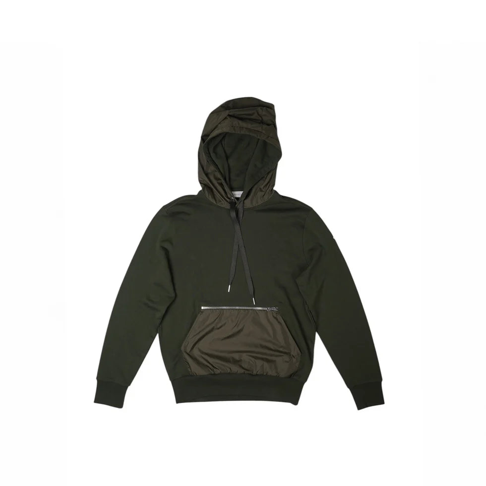 Moncler Khaki Cotton & Nylon Hoodie Olive Green