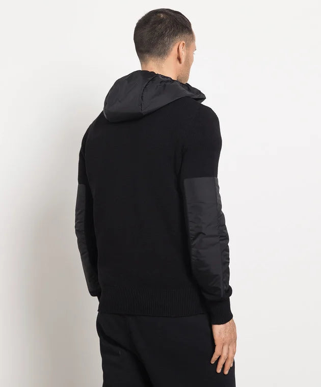 Moncler Grenoble Black Wool Cardigan