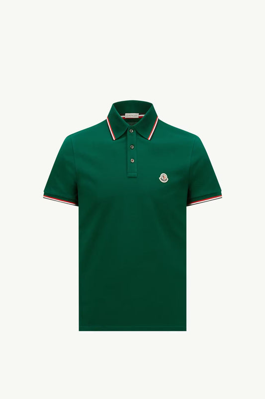 Moncler Tricolor-Trimmed Cotton Piquet Polo Shirt