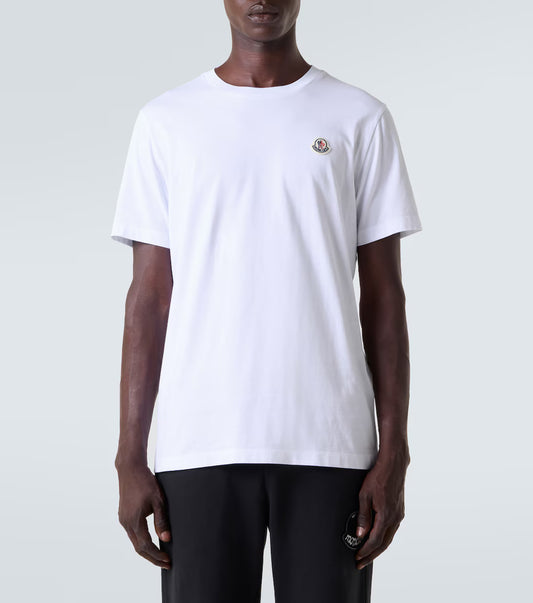 Moncler Logo Patch Cotton T-Shirt White