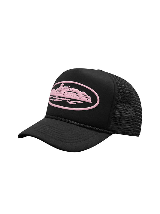 Corteiz Alcatraz Premium Trucker Hat Black/Pink