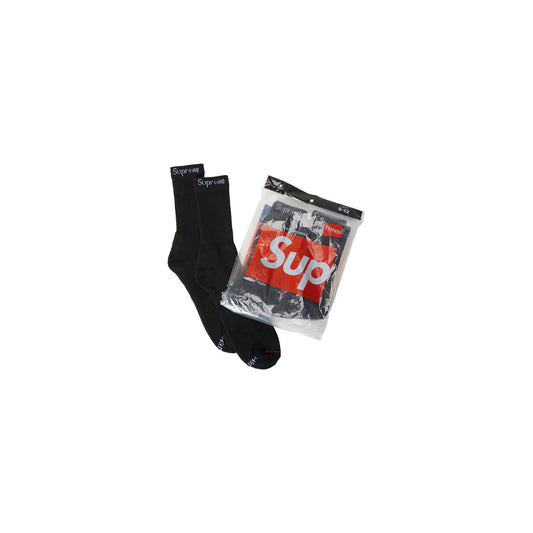 Supreme Hanes Crew Socks Black 4-Pack