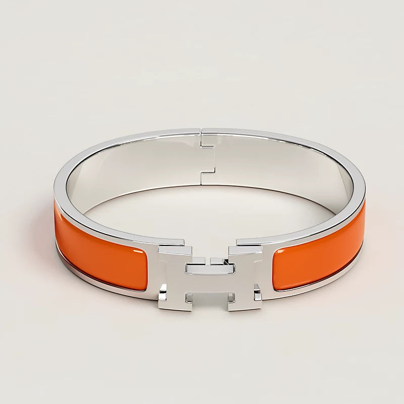 Hermès Clic H Bracelet in Orange Fruitée
