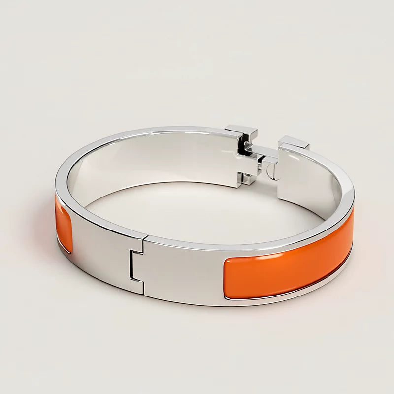 Hermès Clic H Bracelet in Orange Fruitée