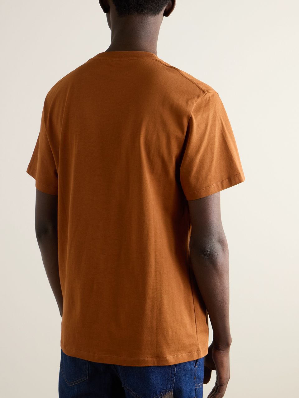 Loewe Men's Brown Slim-fit Logo-embroidered Cotton-jersey T-shirt